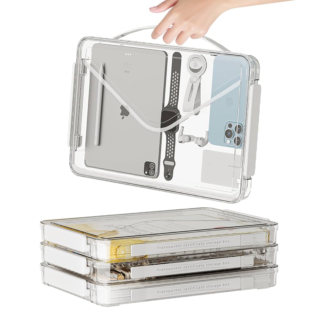 Amazon.co.jp: MSHOMELY クリアファイルボックス 積み重ね可能な